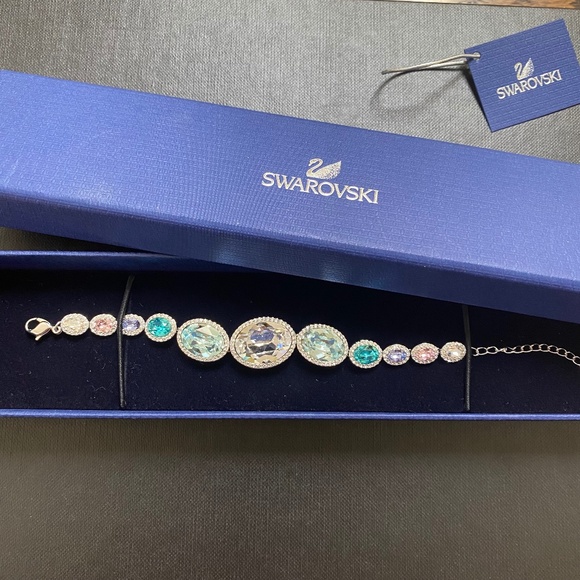 Swarovski Jewelry - NWT Swarovski Multi Colour Pastel Crystal Bracelet Wedding Party Fancy